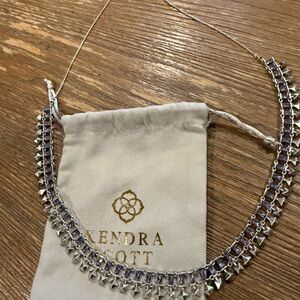 Kendra Scott Oscar Silver Necklace with Purple Accents